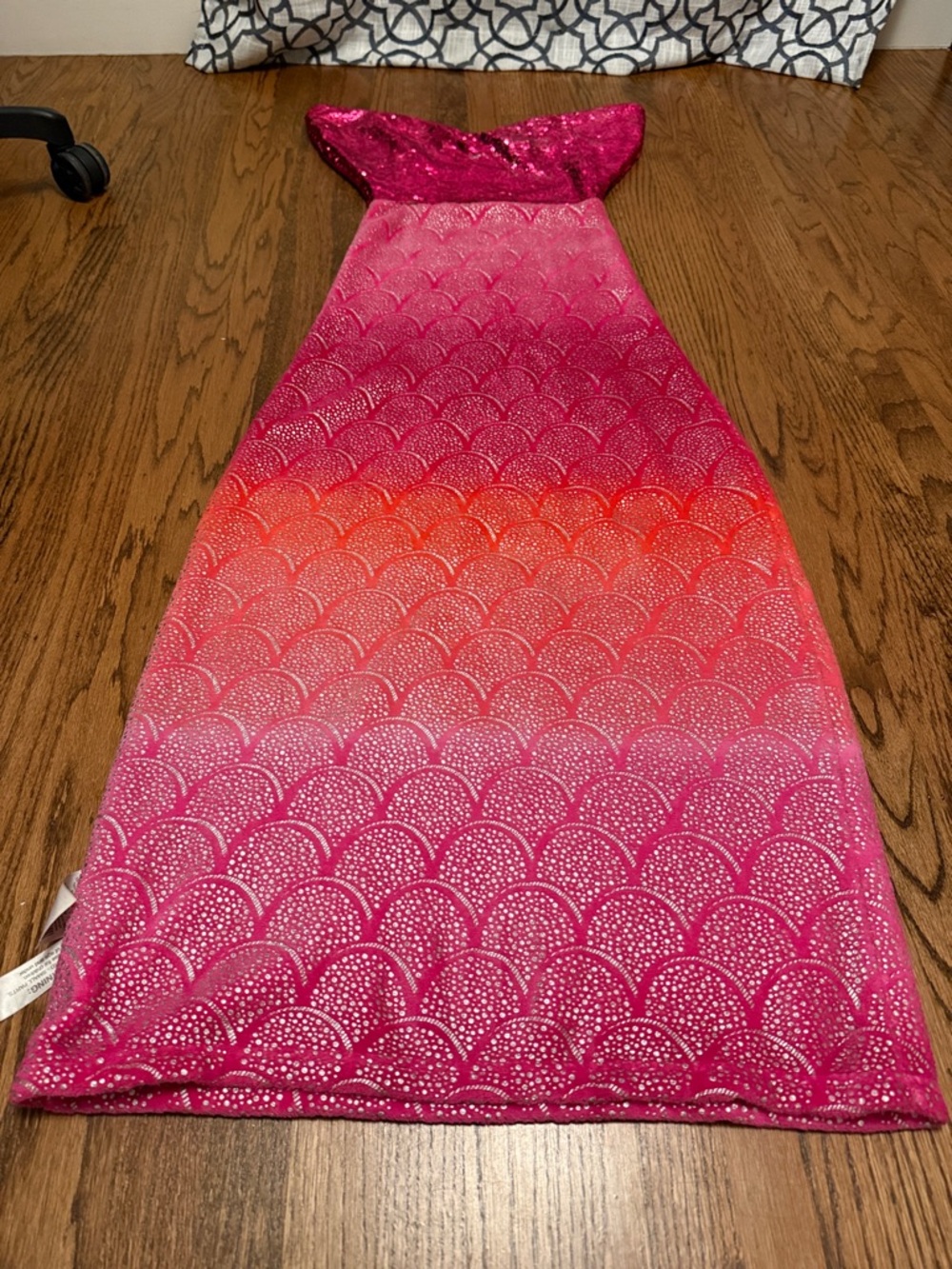 Sequin Mermaid Tail Blanket - Hot Pink to Coral Ombre